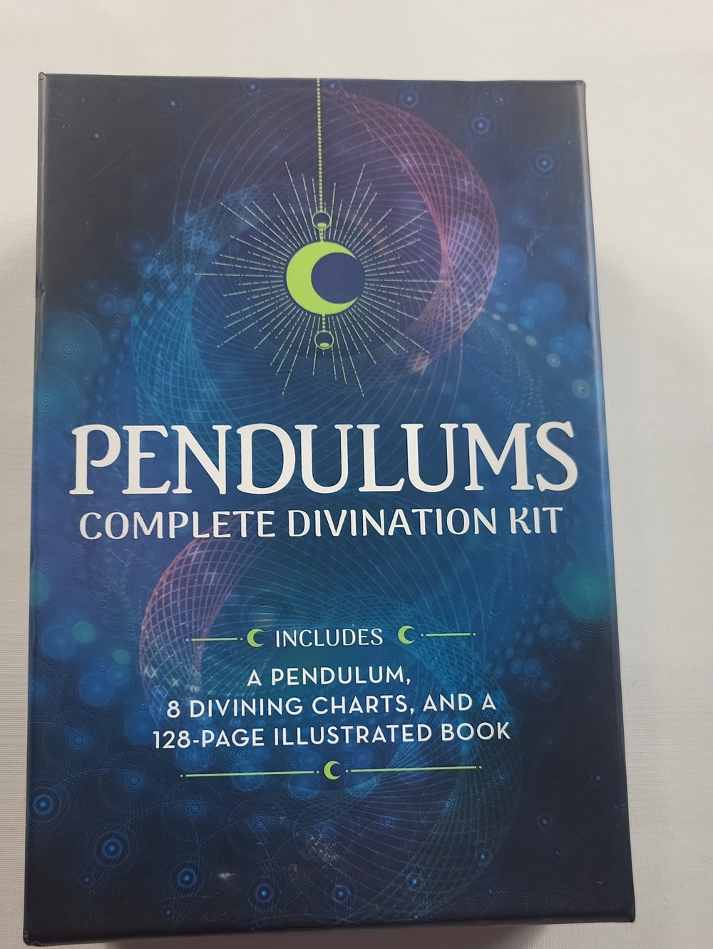Pendulums Complete Divination Kit - Blue with Neon Green Accent